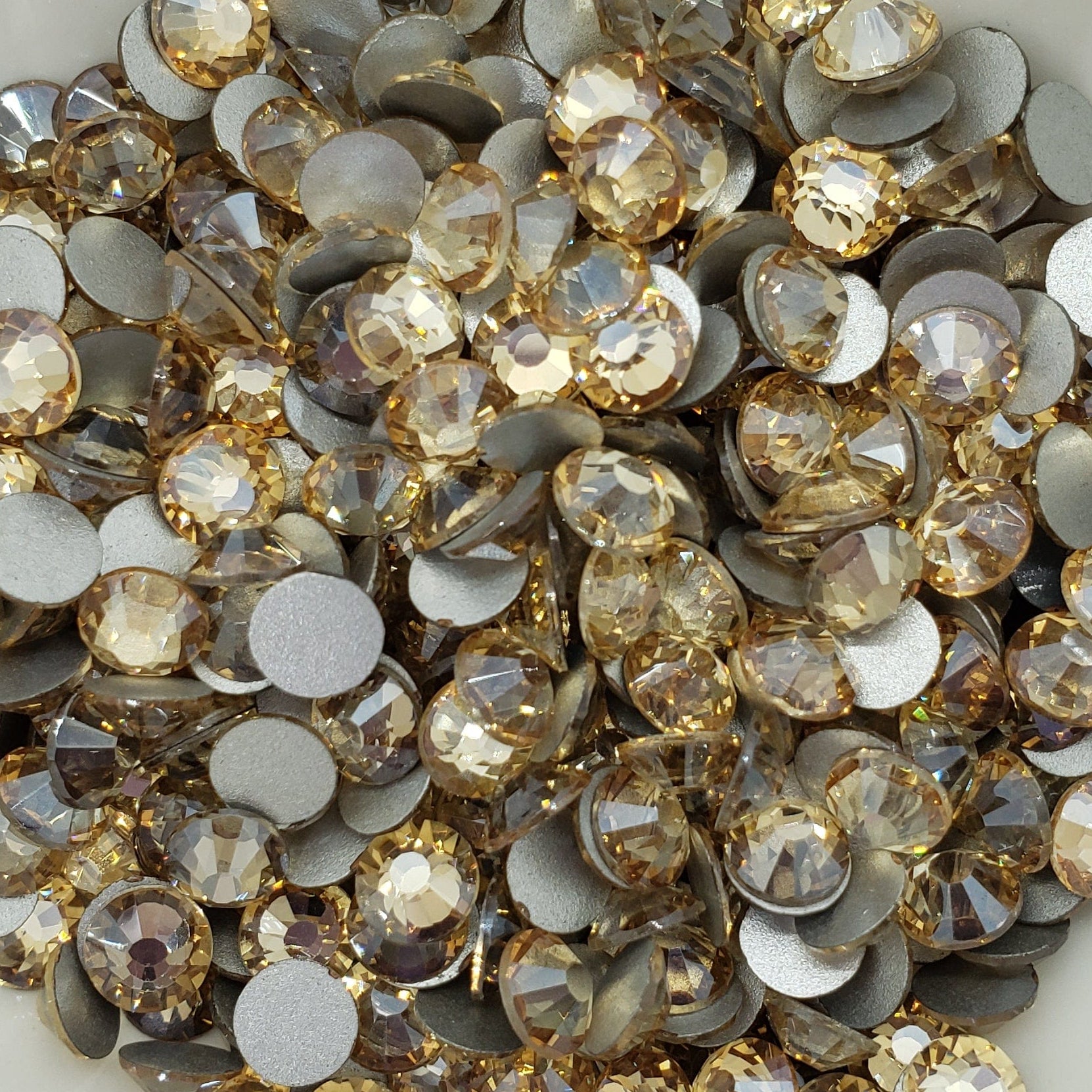 Golden Shadow Rhinestones | Champagne Gold Flatback | CrystalNinja