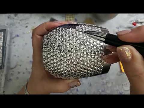 Honeycomb method rhinestone tumbler tutorial on curved surfaces