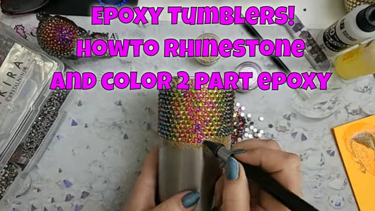 How to bling a rhinestone tumbler with 2-part epoxy, video tutorial by CrystalNinja