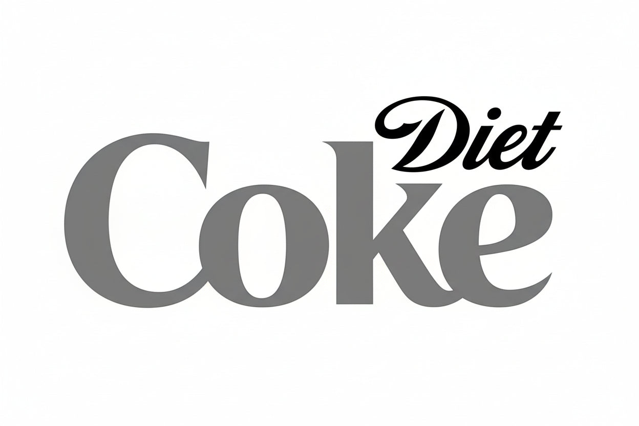 Diet Coke logo in black and gray on a transparent background