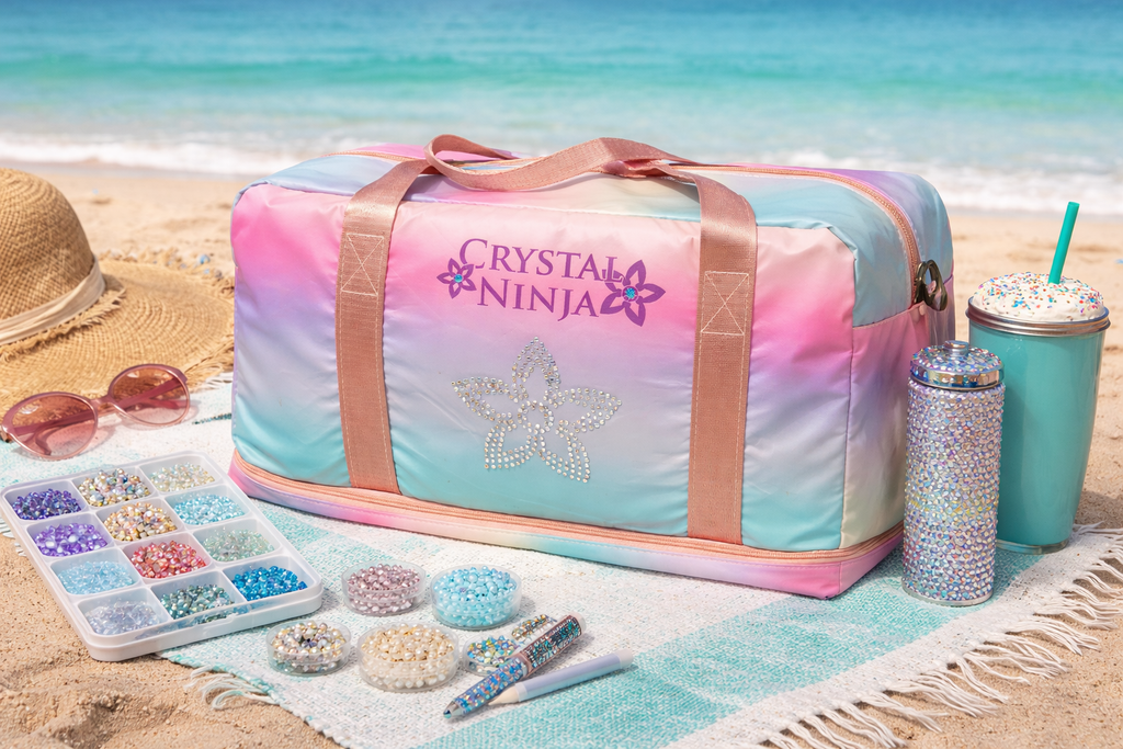 Crystal Ninja Duffle Bling Travel Bag | Rhinestone Supply Carrier