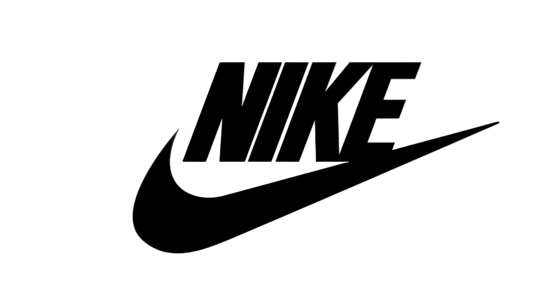 Black Nike logo on a white background
