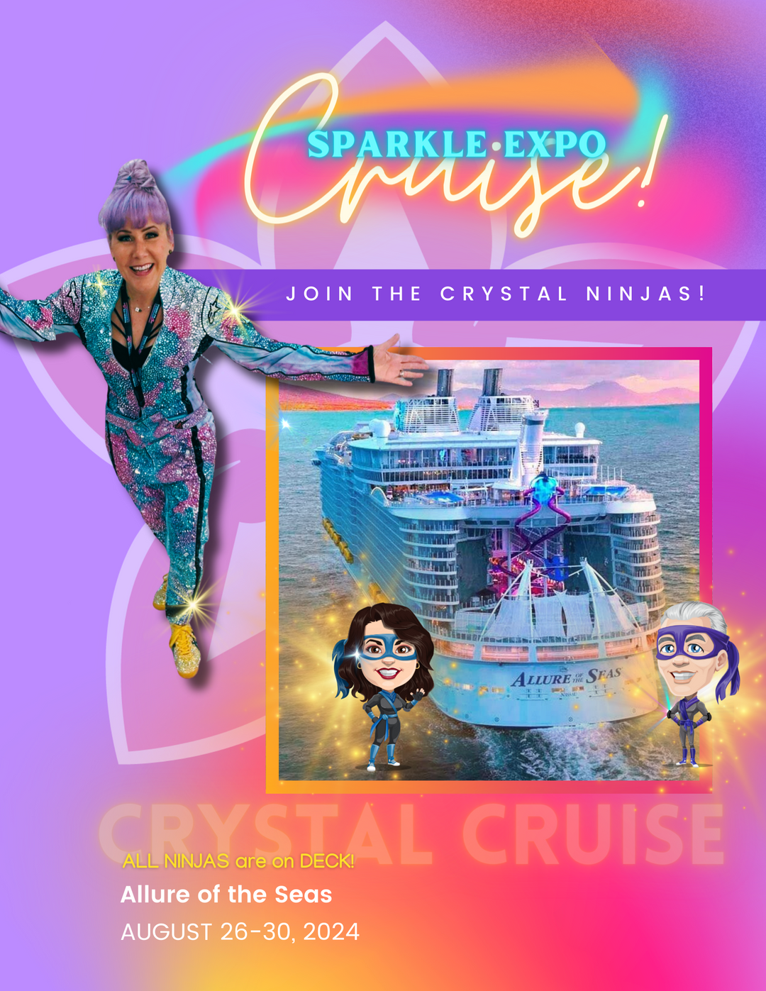*Sparkle Expo! Allure of the Seas Class & Crystal Cruise! Miami to Nassau: Aug 26-Aug 30
