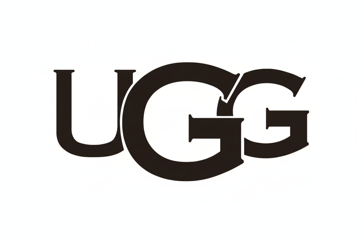 Black UGG logo on a transparent background