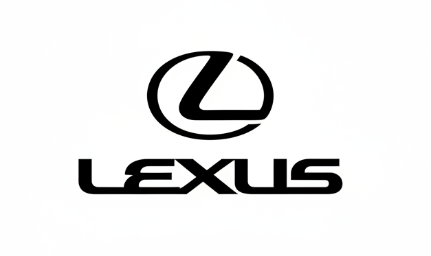 Black Lexus logo on a white background
