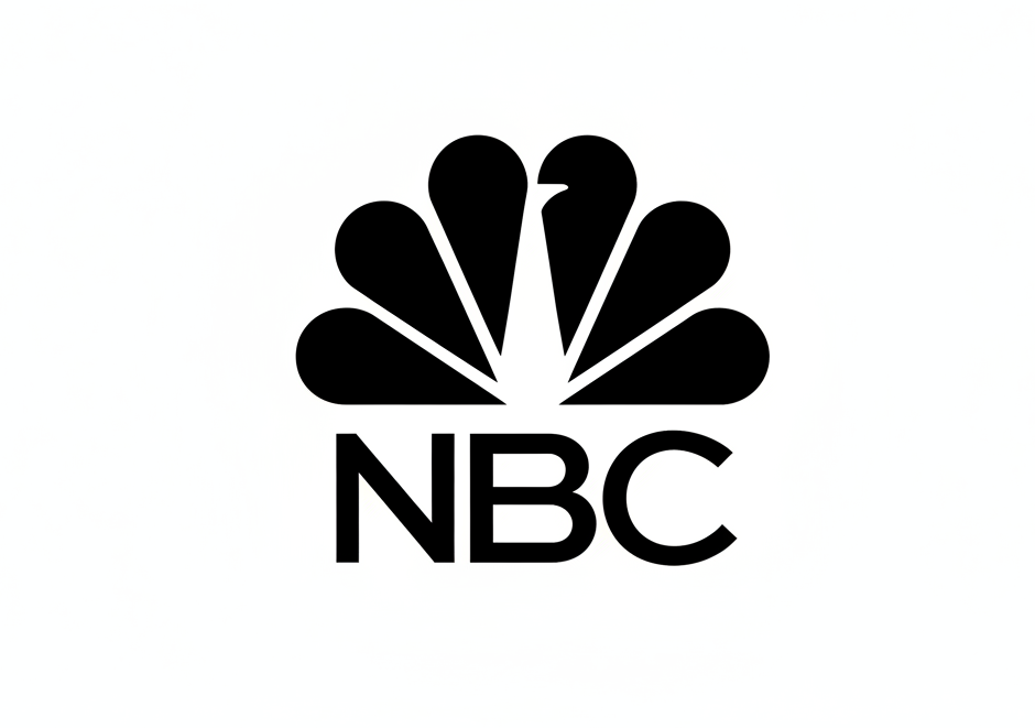 Black NBC logo on a white background