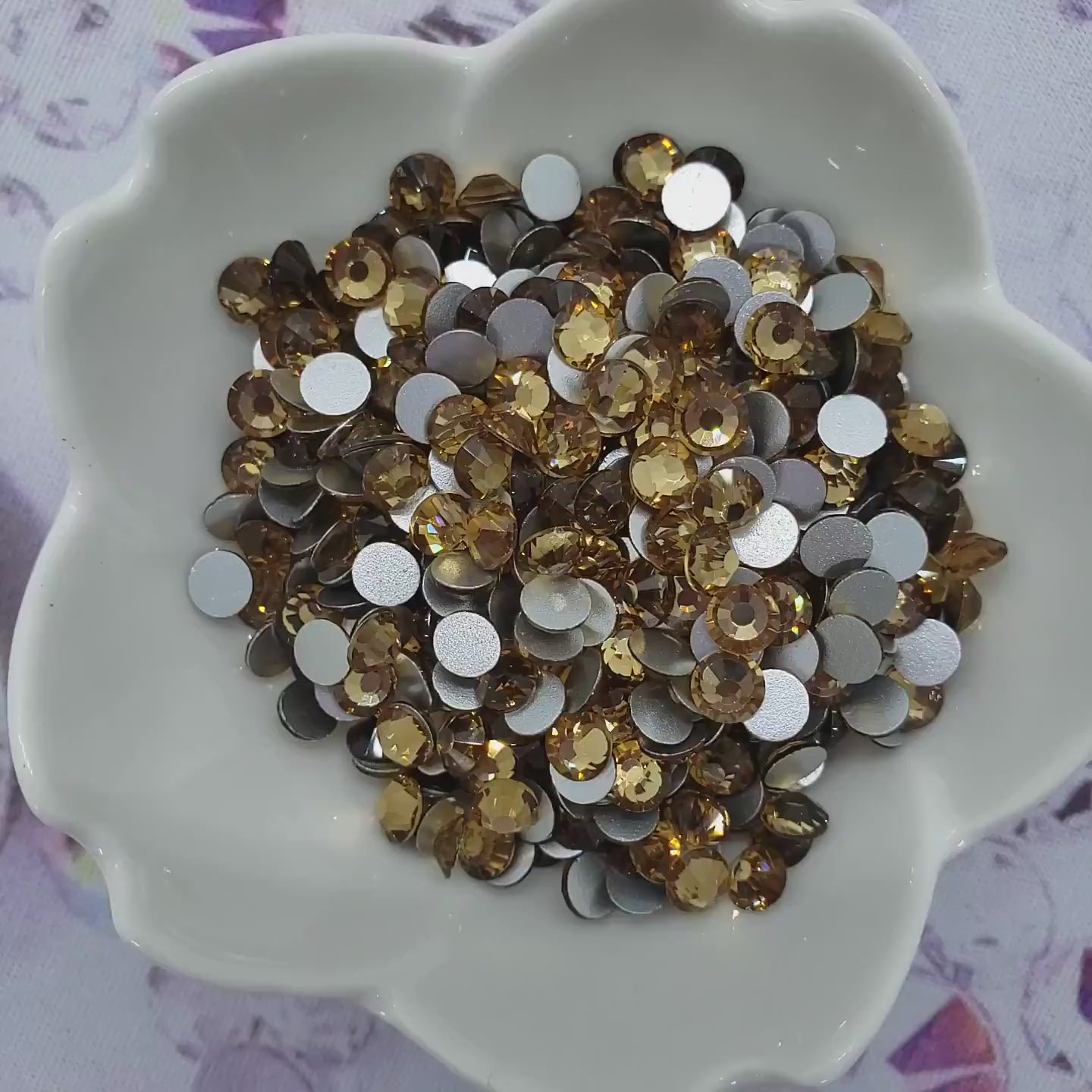 SHINY CRYSTAL0816 シャイニークリスタル ゴールドパター Light Colorado Topaz Rhinestones | KiraKira Glass Flatback