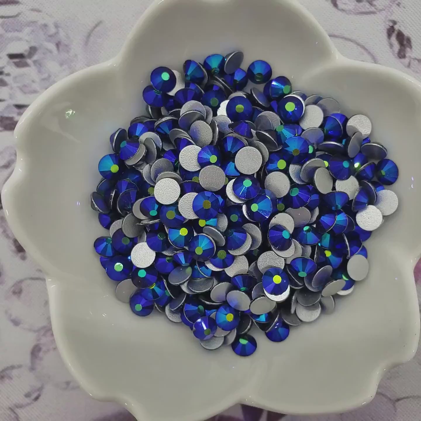 Jet Black AB Rhinestones | KiraKira Glass Flatback | CrystalNinja