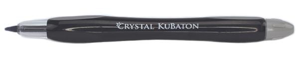 Crystal Kubaton tool picking up a single rhinestone, close up showing the wax tip in action.