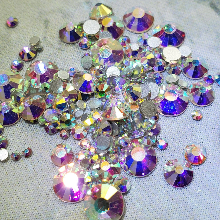 Clear AB - KiraKira Glass Rhinestones by CrystalNinja Choose Size MixedPack LARGE 10gr ss3-ss30