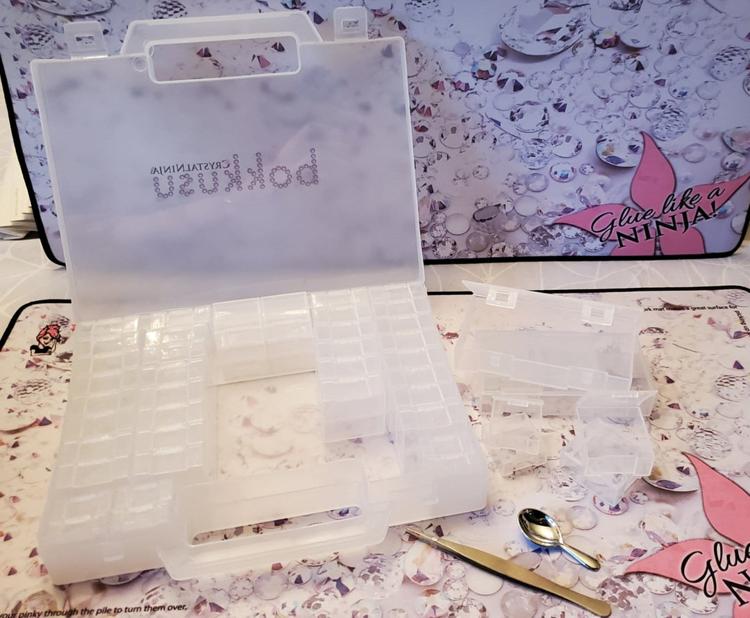 Clear Rhinestone Storage:  BOKKUSU -  55pc